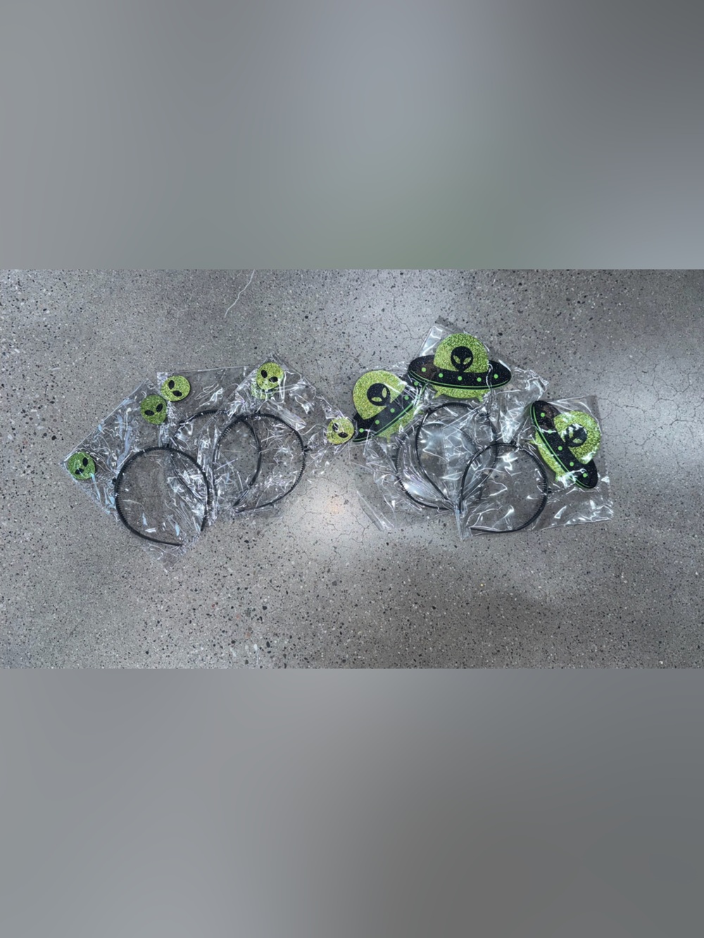 Green Alien UFO Headband - 6 pack